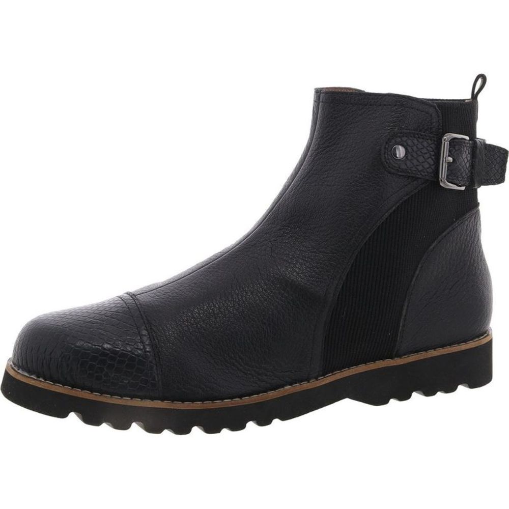 Donald J. Pliner Womens Black Leather Embossed Snake Belted Chelsea Boots NWT
